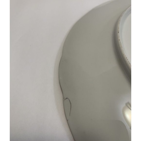 Iridescent White Plate Angels Musical Instruments Gold Trim Artist Signed - Picture 11 of 11